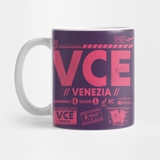 Vintage Venice VCE Airport Code Travel Day Retro Travel Tag Italy Mug